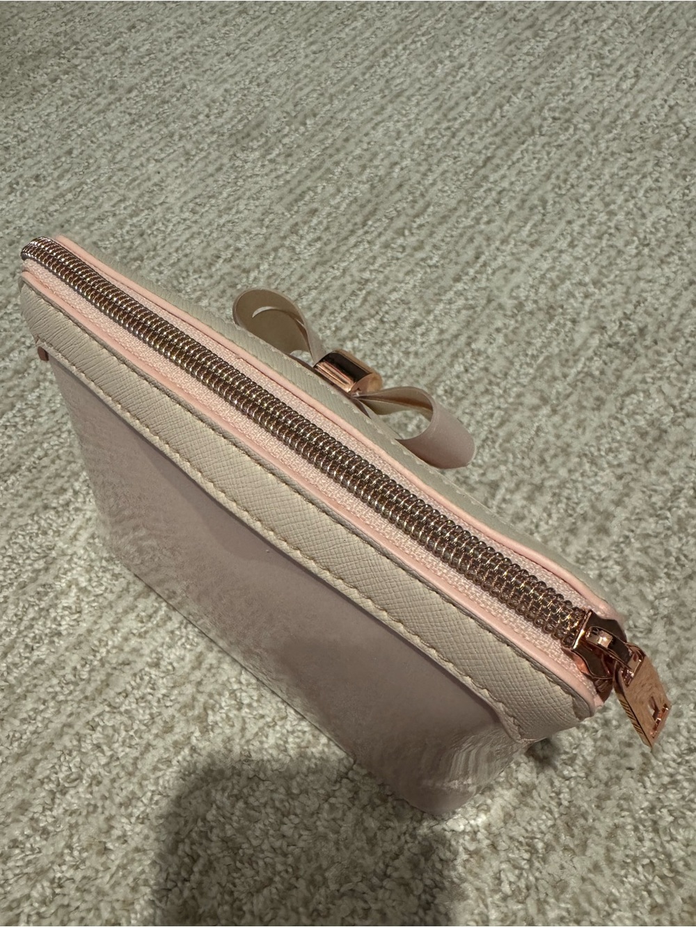 Ted Baker Blush Pink Bow Cosmetic Case with Rose Gold Accents - BRAND NEW - Picture 5 of 5